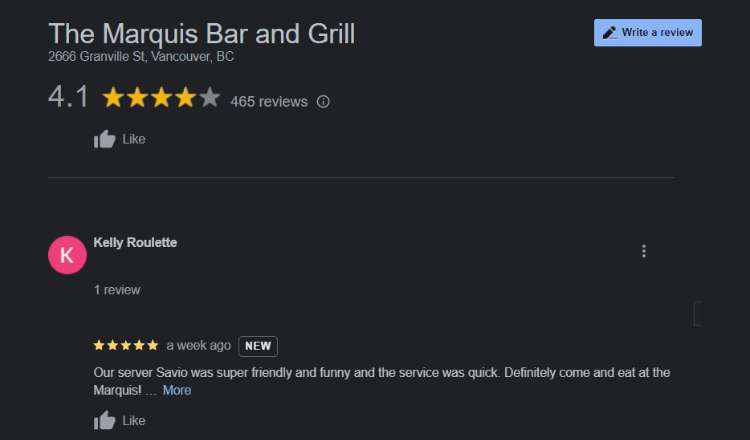 the marquis grill google review 4-min