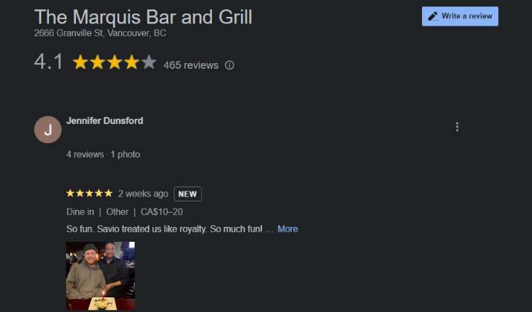 the marquis grill google review 8-min